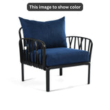 Blue Cushions, Black Furniture Traverse Chair – Stylish & durable outdoor seating