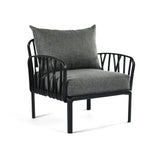 dark grey cushions, Black Furniture Traverse Chair – Stylish & durable outdoor seating