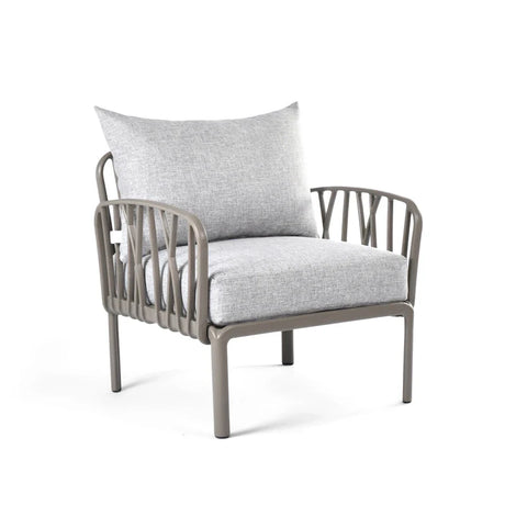 grey cushions, dark beige Furniture Traverse Chair – Stylish & durable outdoor seating