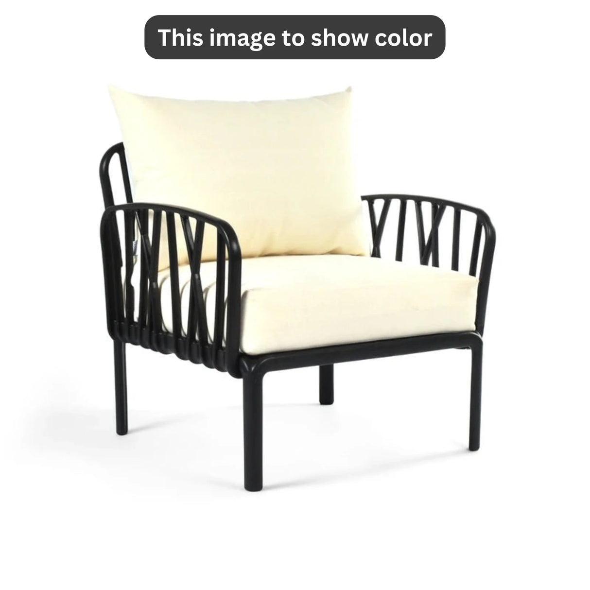 Off White Cushions, Black Furniture Traverse Chair – Stylish & durable outdoor seating