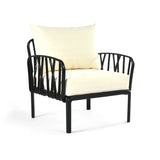 off white cushions, Black Furniture Traverse Chair – Stylish & durable outdoor seating