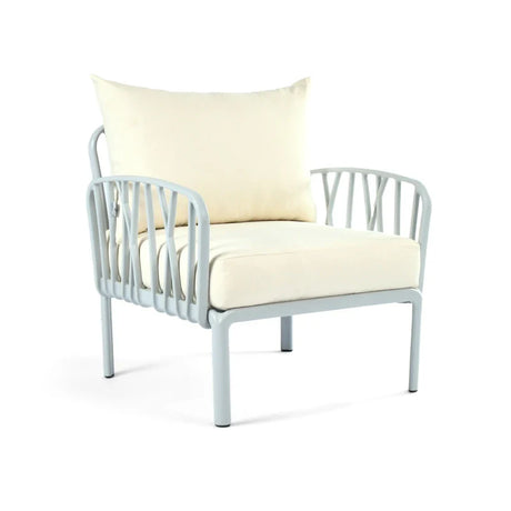 off white cushions, grey Furniture Traverse Chair – Stylish & durable outdoor seating