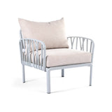 Beige cushions, grey Furniture Traverse Chair – Stylish & durable outdoor seating