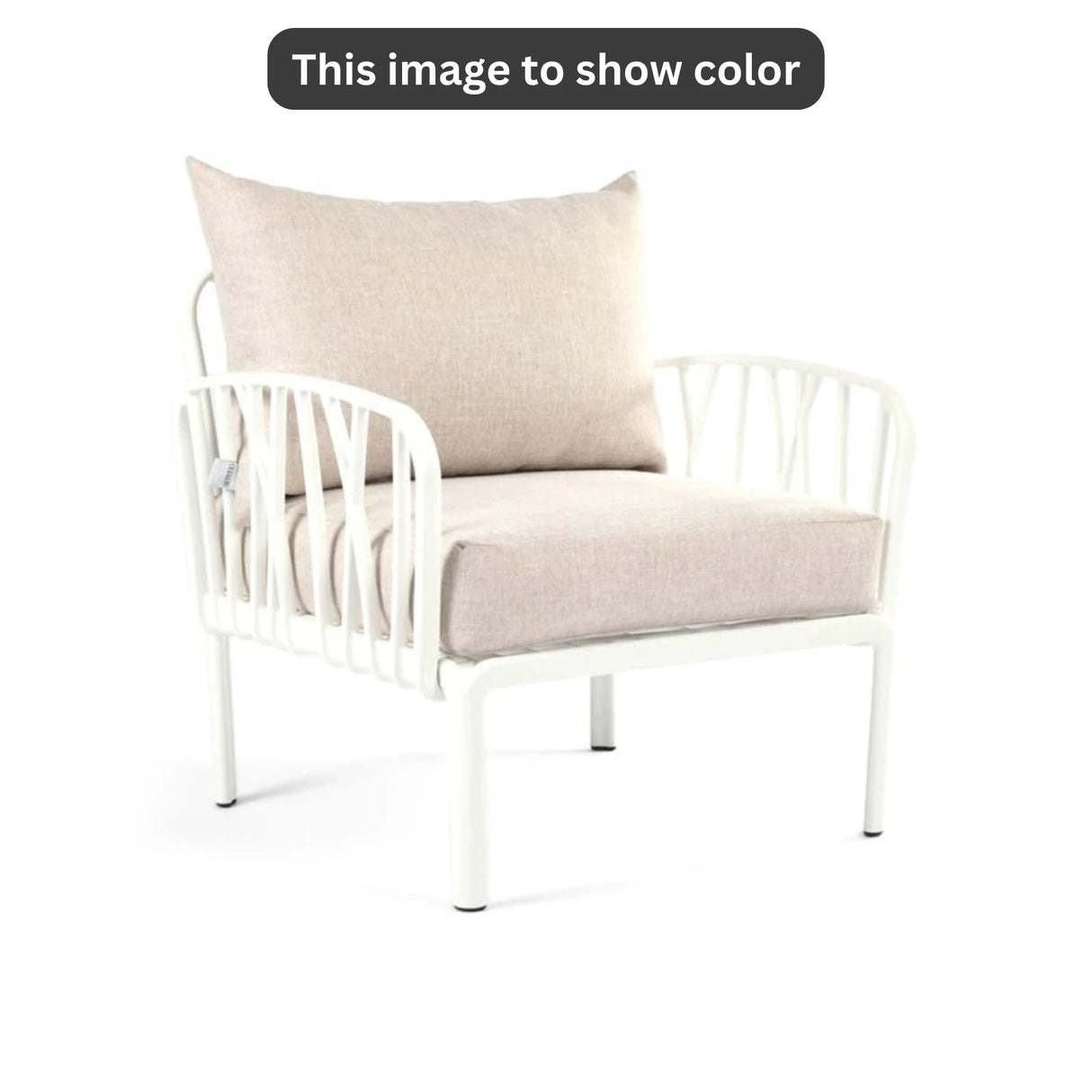Beige Cushions, White Furniture Traverse Chair – Stylish & durable outdoor seating