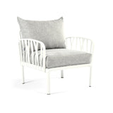 grey cushions, white Furniture Traverse Chair – Stylish & durable outdoor seating
