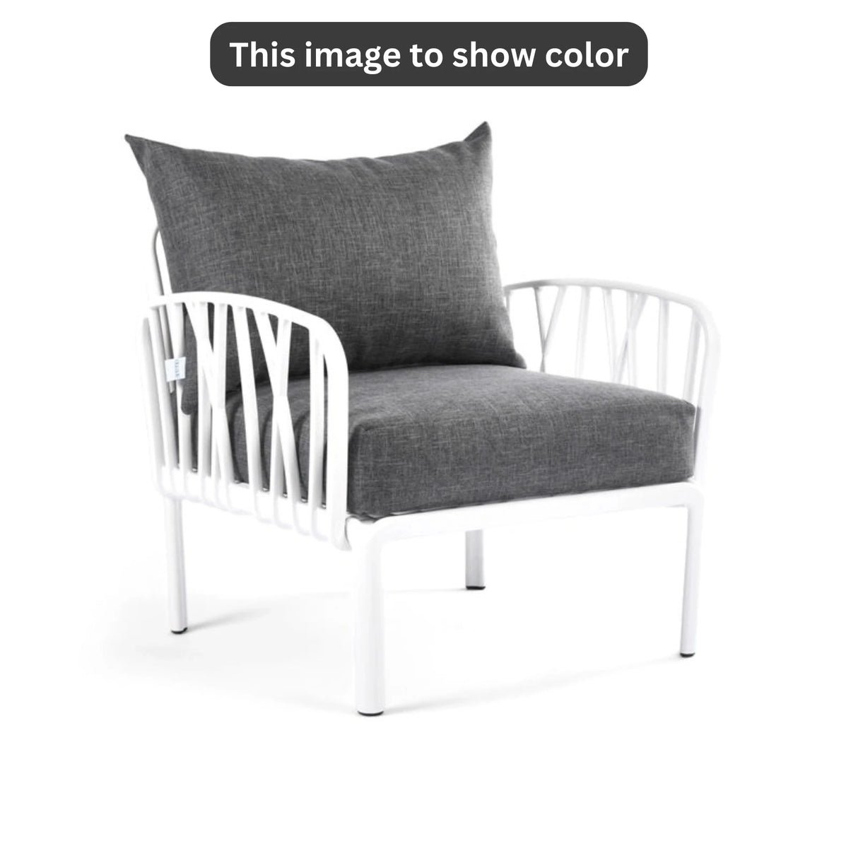 Dark Grey Cushions, White Furniture Traverse Chair – Stylish & durable outdoor seating