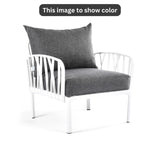Dark Grey Cushions, White Furniture Traverse Chair – Stylish & durable outdoor seating